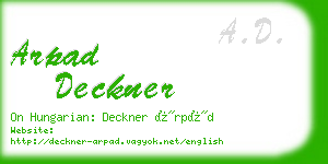 arpad deckner business card